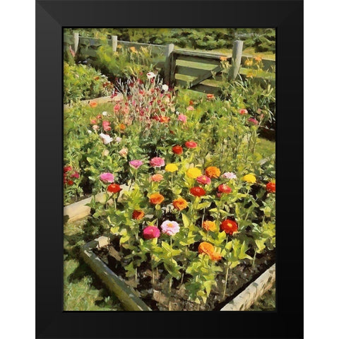 Beautiful Garden Black Modern Wood Framed Art Print by Medeiros, Celito