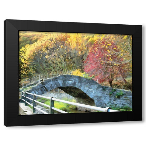 An Old Stone Bridge Black Modern Wood Framed Art Print by Medeiros, Celito