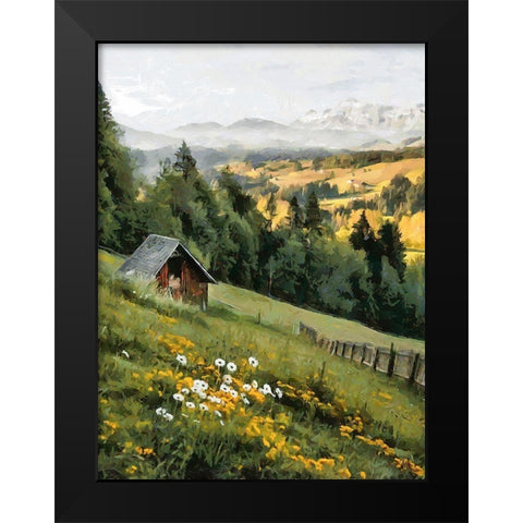 Austrian Alps Black Modern Wood Framed Art Print by Medeiros, Celito