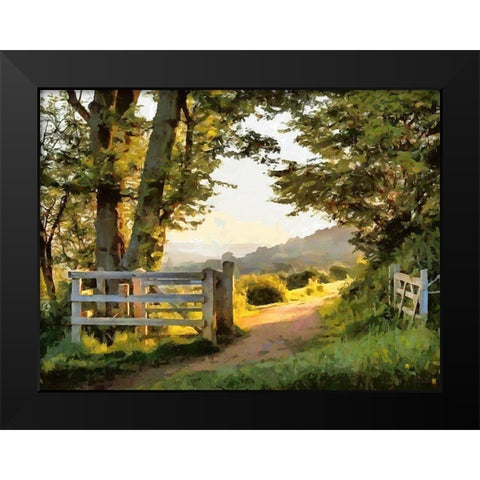 The Road is Open Black Modern Wood Framed Art Print by Medeiros, Celito