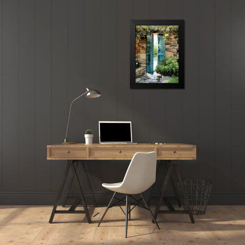 The Door is Open Black Modern Wood Framed Art Print by Medeiros, Celito