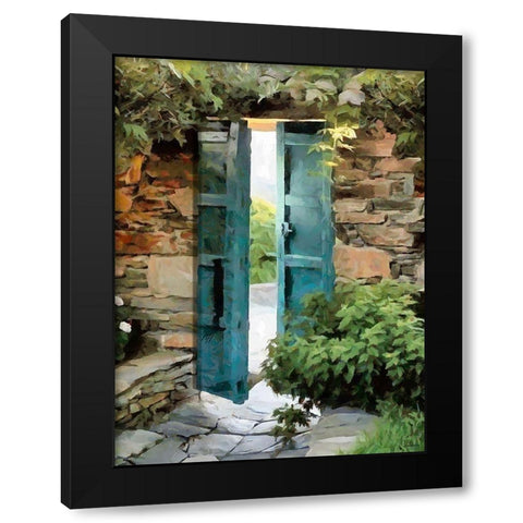 The Door is Open Black Modern Wood Framed Art Print by Medeiros, Celito
