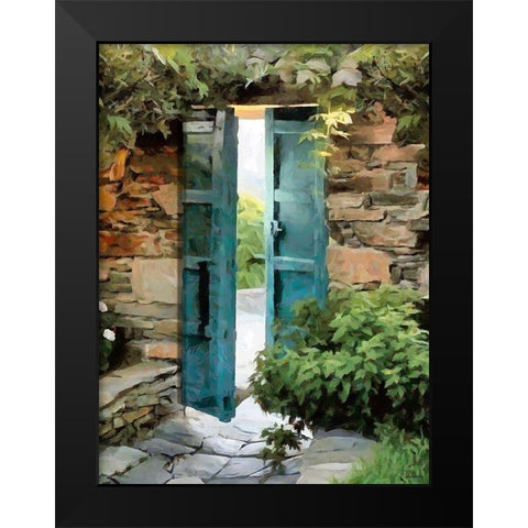 The Door is Open Black Modern Wood Framed Art Print by Medeiros, Celito