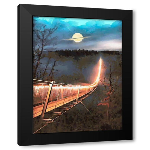 Light Bridge Black Modern Wood Framed Art Print by Medeiros, Celito