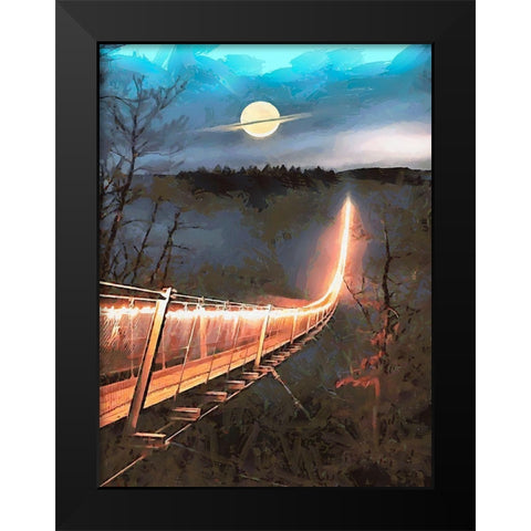 Light Bridge Black Modern Wood Framed Art Print by Medeiros, Celito