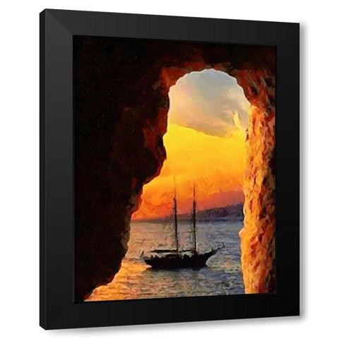 The Gap Between the Rocks Black Modern Wood Framed Art Print by Medeiros, Celito