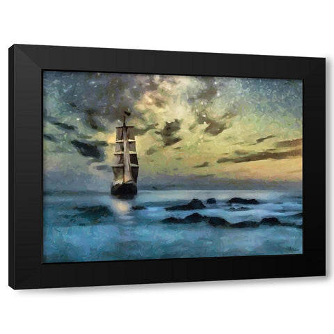 Winter Sky over the Sail Black Modern Wood Framed Art Print with Double Matting by Medeiros, Celito