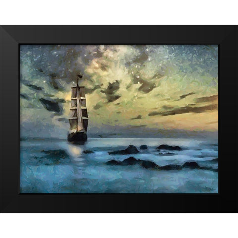 Winter Sky over the Sail Black Modern Wood Framed Art Print by Medeiros, Celito