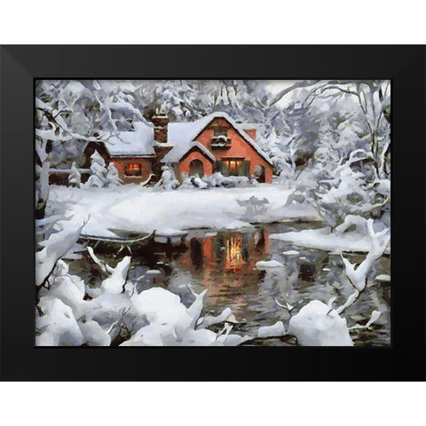 A Winter Fairy Tale Black Modern Wood Framed Art Print by Medeiros, Celito