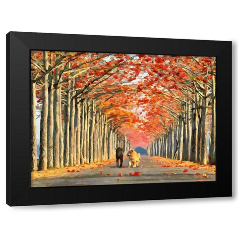 Two Four-legged Friends Black Modern Wood Framed Art Print by Medeiros, Celito