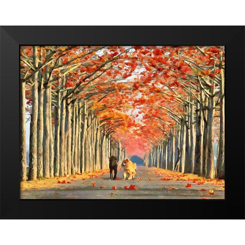 Two Four-legged Friends Black Modern Wood Framed Art Print by Medeiros, Celito