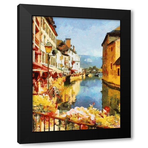 Summer Mood Black Modern Wood Framed Art Print by Medeiros, Celito
