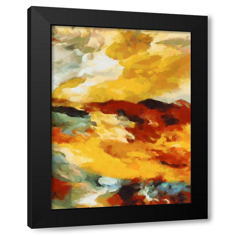 Mood of Abstraction V Black Modern Wood Framed Art Print with Double Matting by Medeiros, Celito