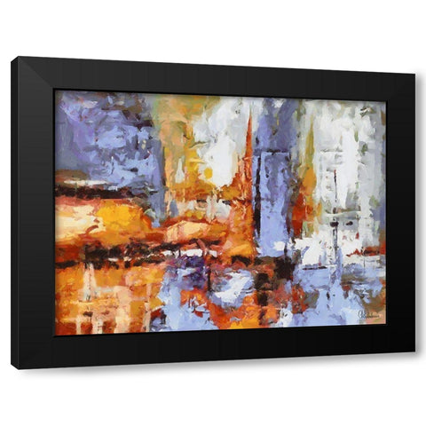 Mood of Abstraction X Black Modern Wood Framed Art Print with Double Matting by Medeiros, Celito