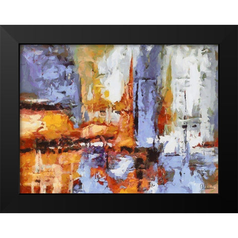 Mood of Abstraction X Black Modern Wood Framed Art Print by Medeiros, Celito
