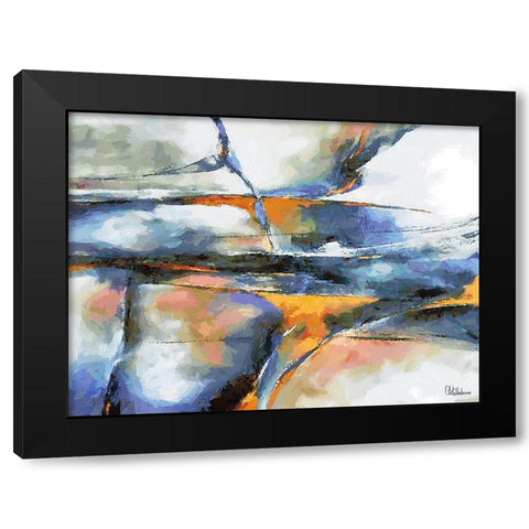 Mood of Abstraction XII  Black Modern Wood Framed Art Print with Double Matting by Medeiros, Celito
