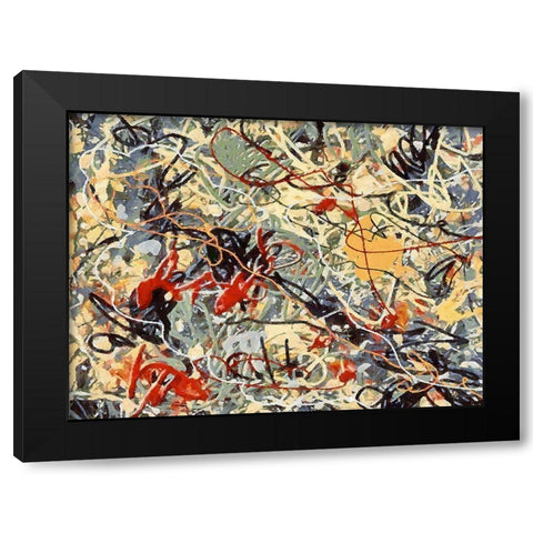 Mood of Abstraction XVII  Black Modern Wood Framed Art Print with Double Matting by Medeiros, Celito