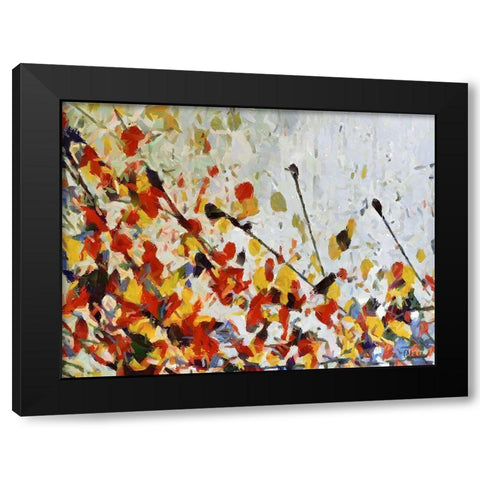 Mood of Abstraction XIX  Black Modern Wood Framed Art Print with Double Matting by Medeiros, Celito