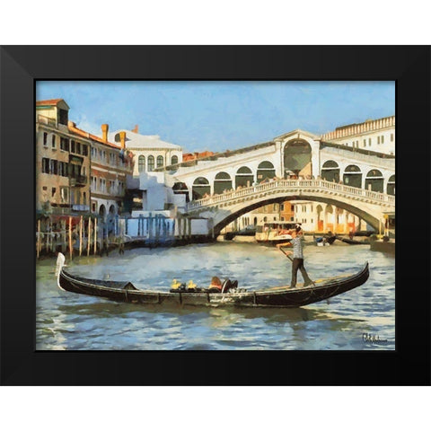 Ponte Rialto I Black Modern Wood Framed Art Print by Medeiros, Celito