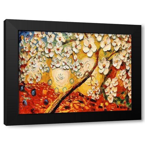 A Tree with White Flowers Black Modern Wood Framed Art Print with Double Matting by Medeiros, Celito