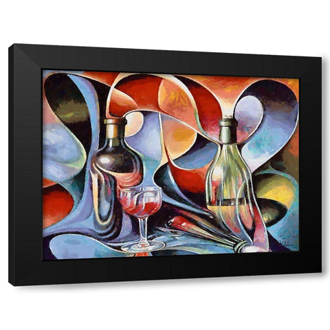 Mood of Abstraction XXVIII  Black Modern Wood Framed Art Print with Double Matting by Medeiros, Celito