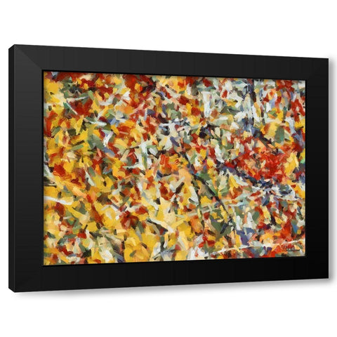 Mood of Abstraction XXIV Black Modern Wood Framed Art Print with Double Matting by Medeiros, Celito