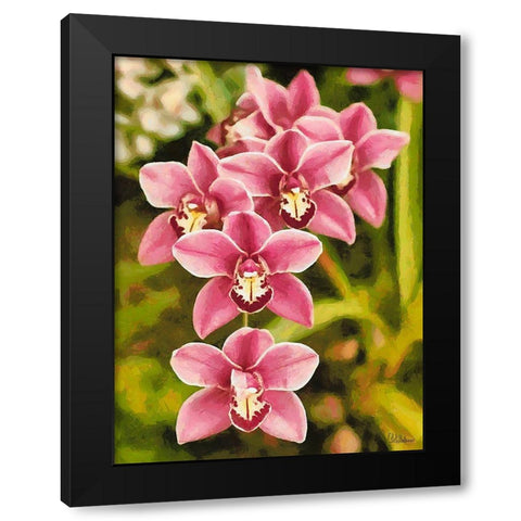 Orchids XXV Black Modern Wood Framed Art Print with Double Matting by Medeiros, Celito
