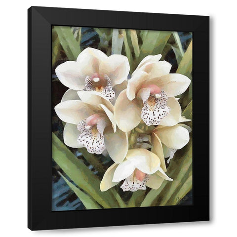 Orchids XXIX Black Modern Wood Framed Art Print with Double Matting by Medeiros, Celito