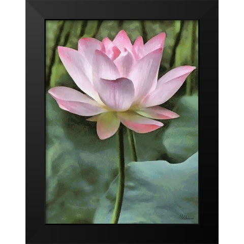 Watter Lilly II Black Modern Wood Framed Art Print by Medeiros, Celito