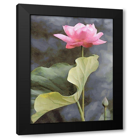 Watter Lilly III Black Modern Wood Framed Art Print with Double Matting by Medeiros, Celito