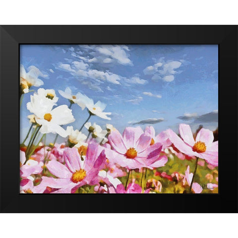 Field Flowers IV Black Modern Wood Framed Art Print by Medeiros, Celito
