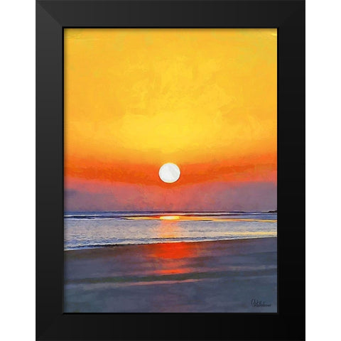 Golden Sunset III Black Modern Wood Framed Art Print by Medeiros, Celito