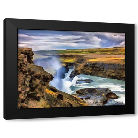 Watterfall Collection I Black Modern Wood Framed Art Print with Double Matting by Medeiros, Celito