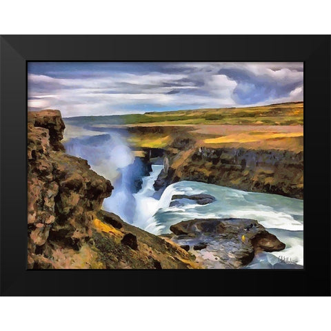 Watterfall Collection I Black Modern Wood Framed Art Print by Medeiros, Celito