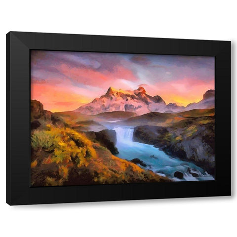 Watterfall Collection II Black Modern Wood Framed Art Print by Medeiros, Celito