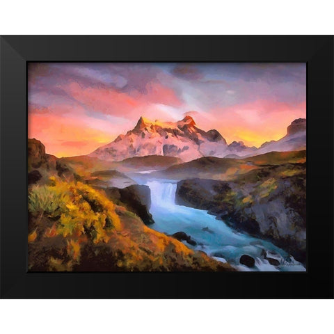 Watterfall Collection II Black Modern Wood Framed Art Print by Medeiros, Celito