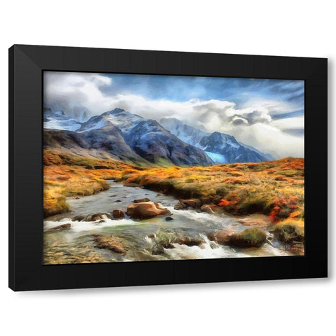 Watterfall Collection III Black Modern Wood Framed Art Print with Double Matting by Medeiros, Celito