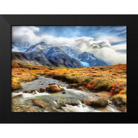 Watterfall Collection III Black Modern Wood Framed Art Print by Medeiros, Celito