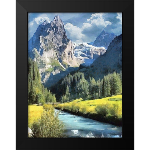 Watterfall Collection V Black Modern Wood Framed Art Print by Medeiros, Celito