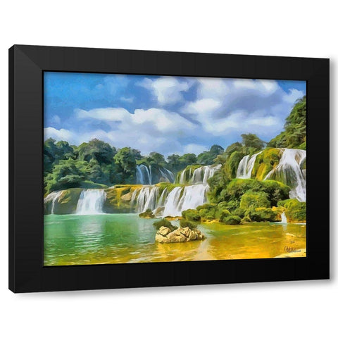Watterfall Collection VI Black Modern Wood Framed Art Print by Medeiros, Celito
