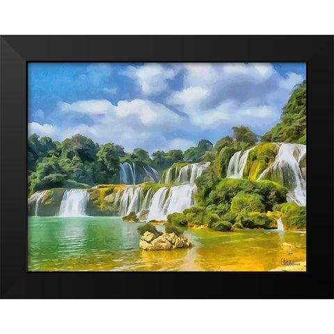 Watterfall Collection VI Black Modern Wood Framed Art Print by Medeiros, Celito