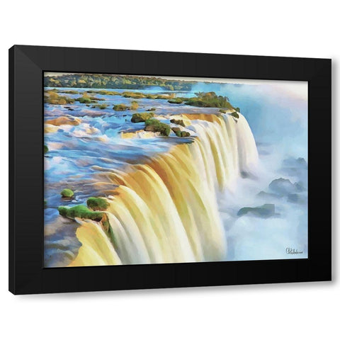 Iguazu Watterfalls Black Modern Wood Framed Art Print by Medeiros, Celito