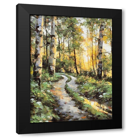 Way in Forest II Black Modern Wood Framed Art Print by Medeiros, Celito