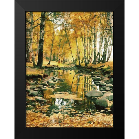 River in the Forest II Black Modern Wood Framed Art Print by Medeiros, Celito