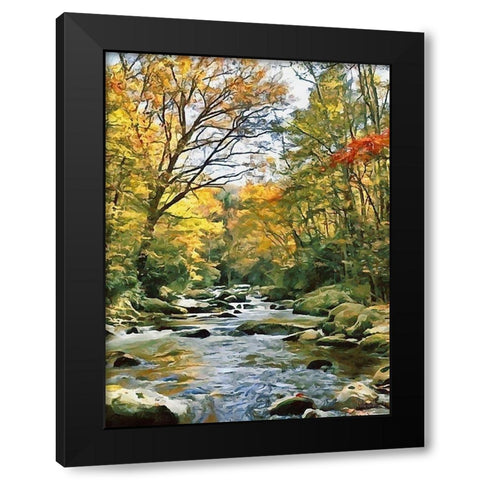 River in the Forest III Black Modern Wood Framed Art Print by Medeiros, Celito