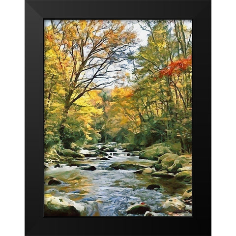 River in the Forest III Black Modern Wood Framed Art Print by Medeiros, Celito