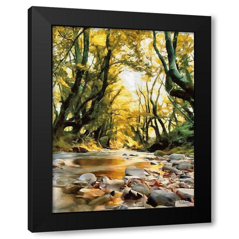 River in the Forest IV Black Modern Wood Framed Art Print with Double Matting by Medeiros, Celito