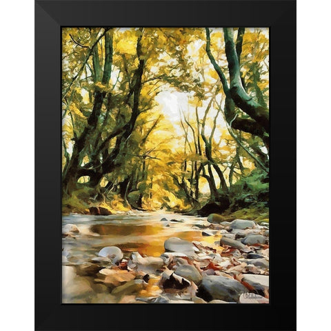 River in the Forest IV Black Modern Wood Framed Art Print by Medeiros, Celito