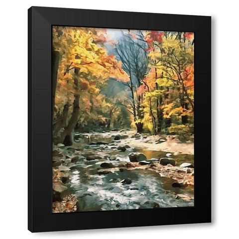 River in the Forest V Black Modern Wood Framed Art Print with Double Matting by Medeiros, Celito