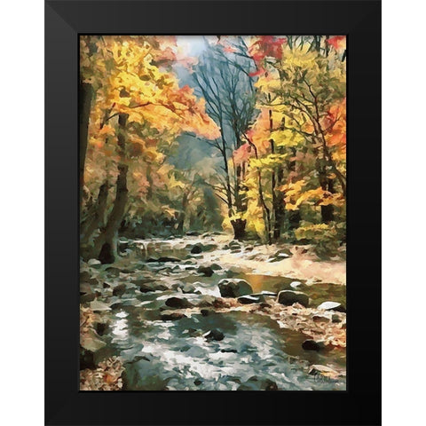 River in the Forest V Black Modern Wood Framed Art Print by Medeiros, Celito